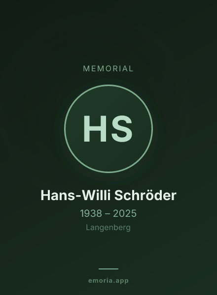 Memorial portrait of Hans-Willi Schröder
