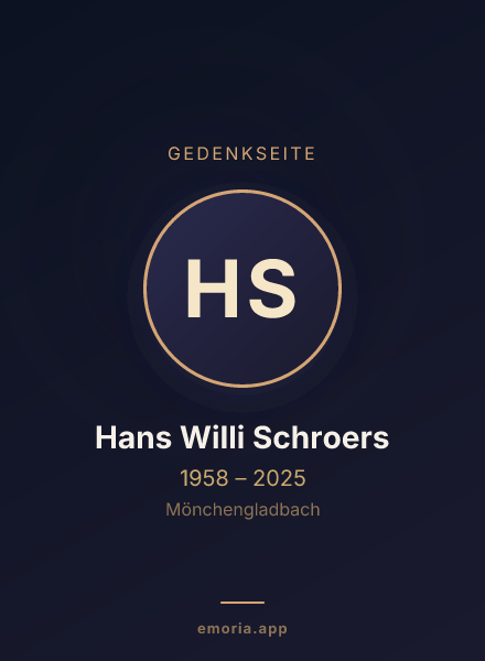 Gedenkportrait von Hans Willi Schroers