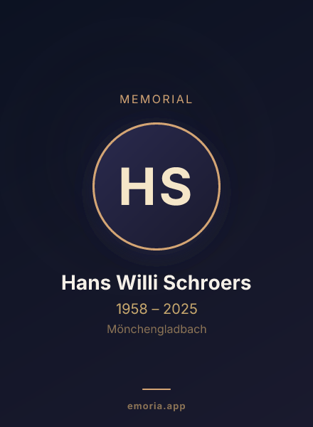 Memorial portrait of Hans Willi Schroers