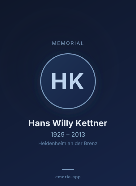 Memorial portrait of Hans Willy Kettner