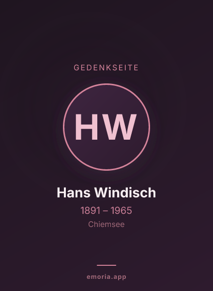 Gedenkportrait von Hans Windisch