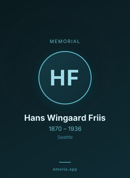 Memorial portrait of Hans Wingaard Friis