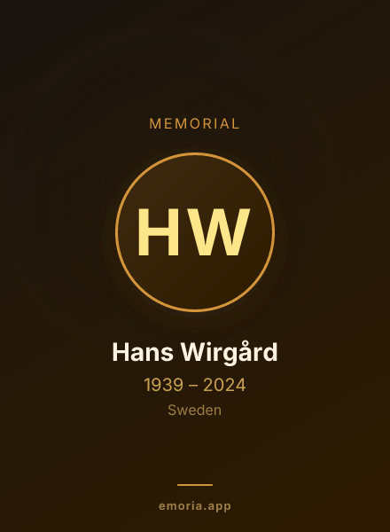 Memorial portrait of Hans Wirgård