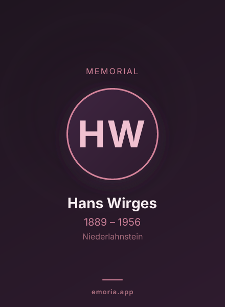 Memorial portrait of Hans Wirges
