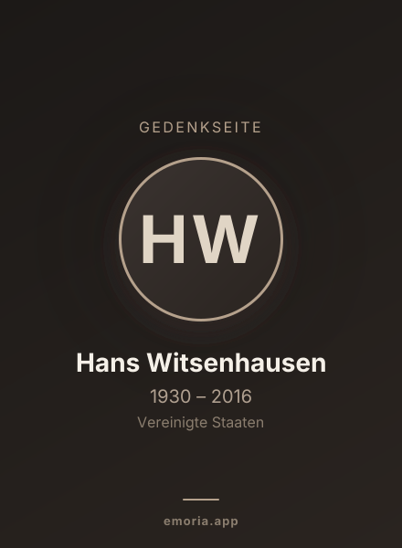 Gedenkportrait von Hans Witsenhausen
