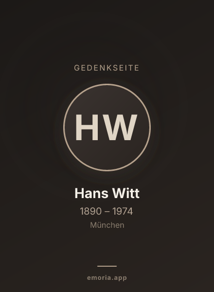 Gedenkportrait von Hans Witt
