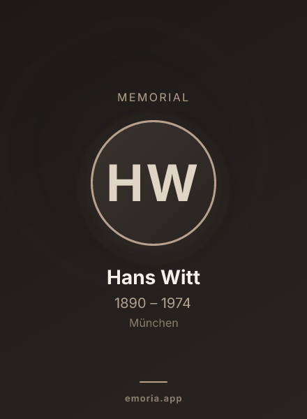 Memorial portrait of Hans Witt