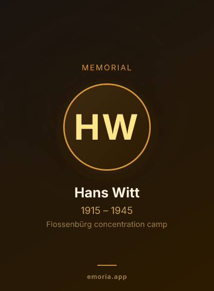 Memorial portrait of Hans Witt