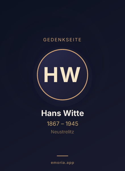 Gedenkportrait von Hans Witte