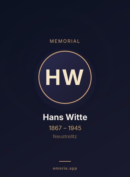 Memorial portrait of Hans Witte