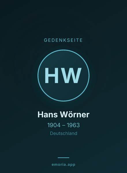Gedenkportrait von Hans Wörner