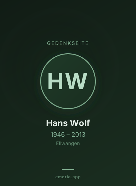 Gedenkportrait von Hans Wolf