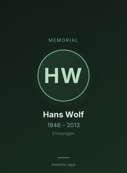 Memorial portrait of Hans Wolf