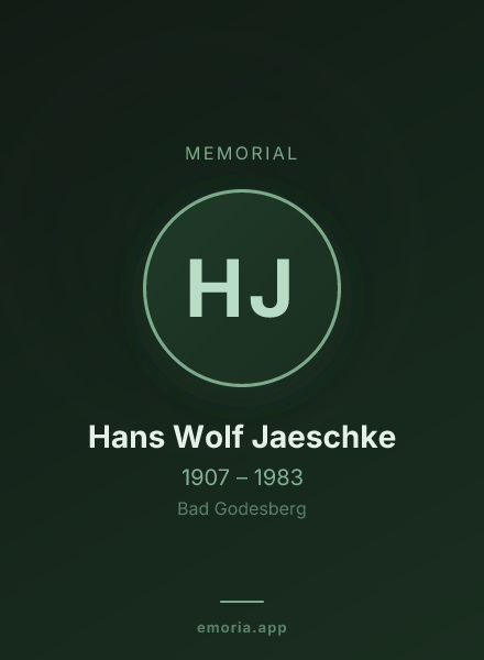 Memorial portrait of Hans Wolf Jaeschke