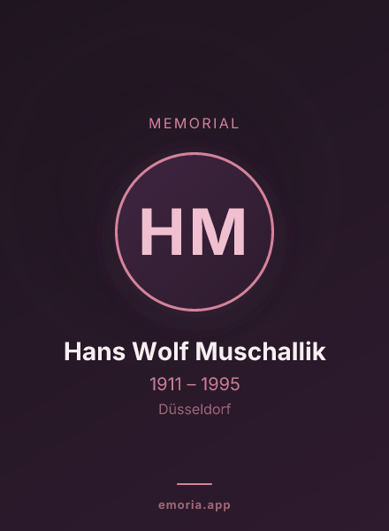 Memorial portrait of Hans Wolf Muschallik