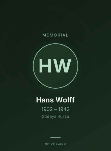 Memorial portrait of Hans Wolff