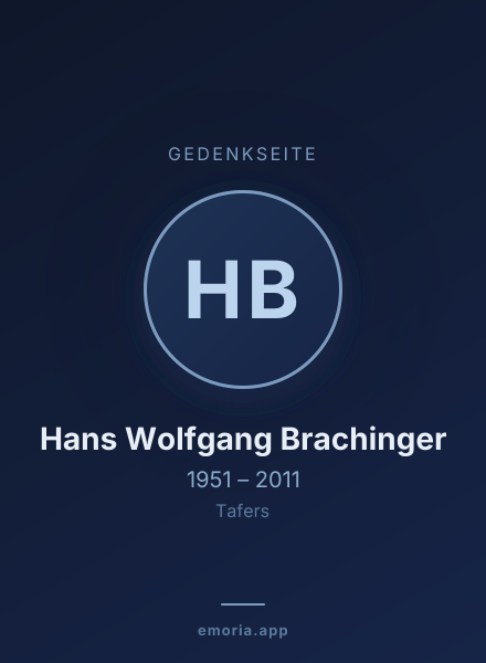 Gedenkportrait von Hans Wolfgang Brachinger