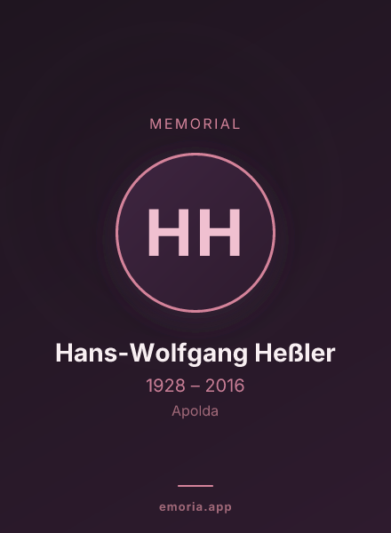 Memorial portrait of Hans-Wolfgang Heßler