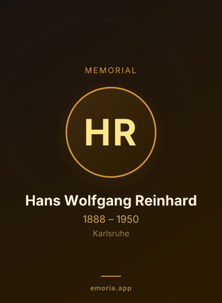 Memorial portrait of Hans Wolfgang Reinhard