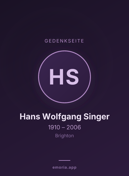 Gedenkportrait von Hans Wolfgang Singer
