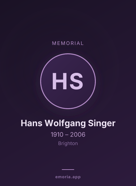Memorial portrait of Hans Wolfgang Singer