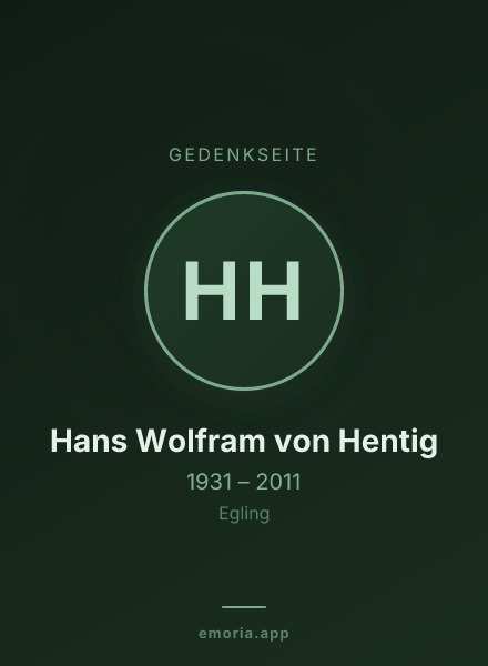 Gedenkportrait von Hans Wolfram von Hentig