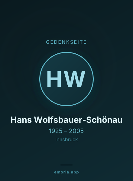 Gedenkportrait von Hans Wolfsbauer-Schönau