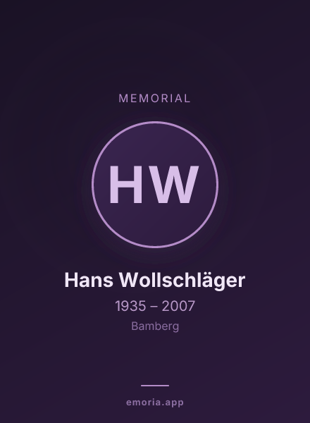 Memorial portrait of Hans Wollschläger