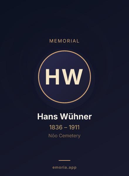 Memorial portrait of Hans Wühner