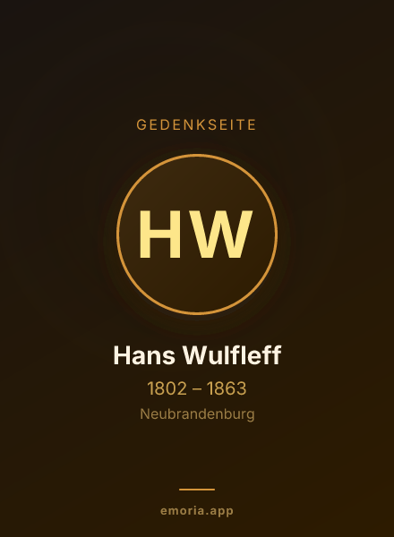 Gedenkportrait von Hans Wulfleff
