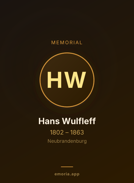 Memorial portrait of Hans Wulfleff