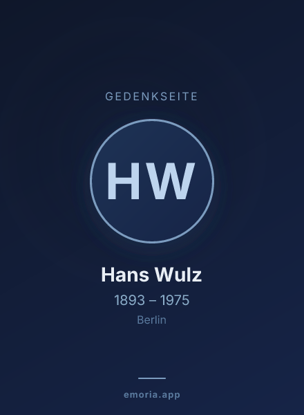 Gedenkportrait von Hans Wulz