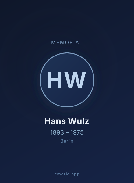 Memorial portrait of Hans Wulz