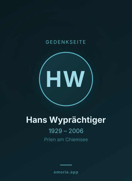 Gedenkportrait von Hans Wyprächtiger