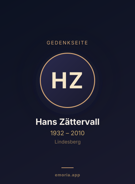 Gedenkportrait von Hans Zättervall