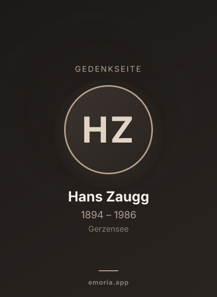 Gedenkportrait von Hans Zaugg