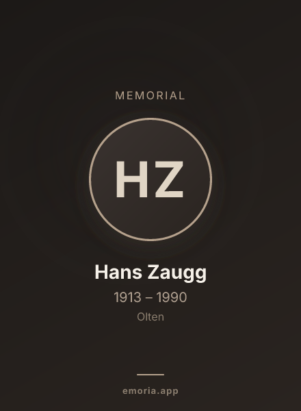Memorial portrait of Hans Zaugg