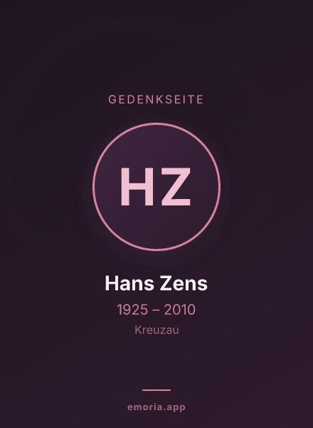Gedenkportrait von Hans Zens