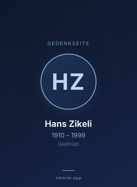 Gedenkportrait von Hans Zikeli