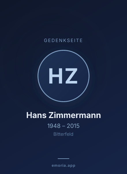 Gedenkportrait von Hans Zimmermann