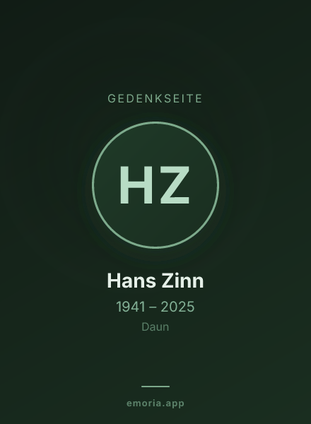 Gedenkportrait von Hans Zinn
