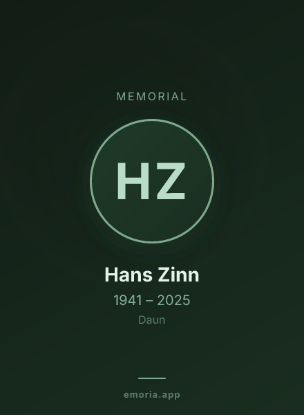 Memorial portrait of Hans Zinn