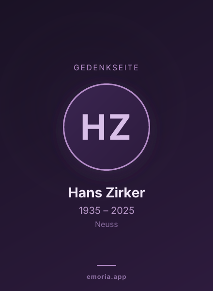 Gedenkportrait von Hans Zirker
