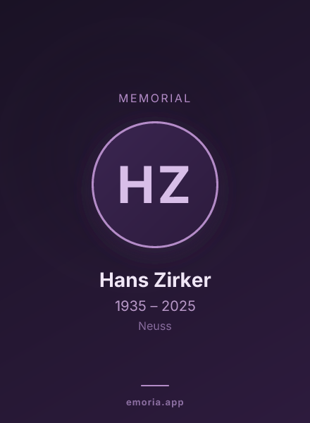 Memorial portrait of Hans Zirker