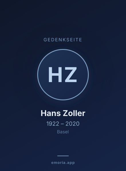 Gedenkportrait von Hans Zoller