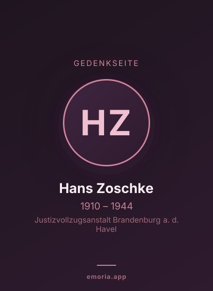 Gedenkportrait von Hans Zoschke