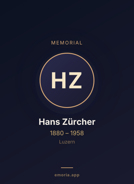 Memorial portrait of Hans Zürcher