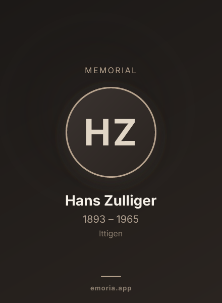 Memorial portrait of Hans Zulliger