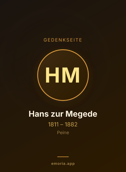 Gedenkportrait von Hans zur Megede
