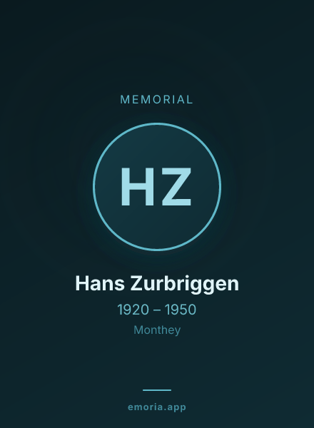 Memorial portrait of Hans Zurbriggen